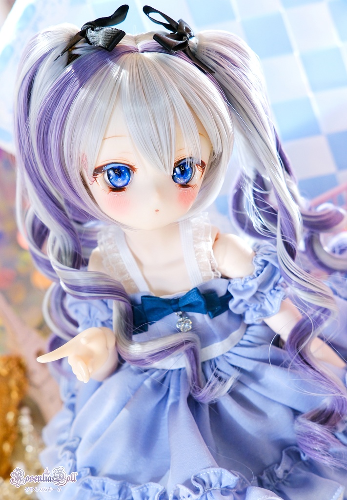 【8~9インチ】ドールウィッグ 「ひめぐるツインテール」