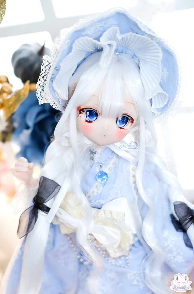 【8~9インチ】 ドールウィッグ 「あみあみツインリボン」