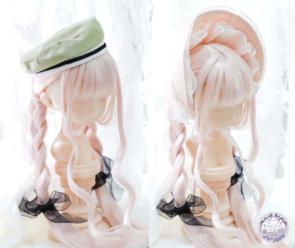 【8~9インチ】 ドールウィッグ 「あみあみツインリボン」