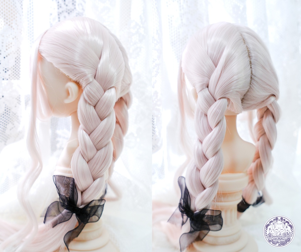 【8~9インチ】 ドールウィッグ 「あみあみツインリボン」