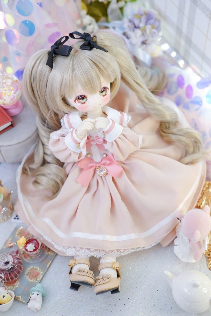 【7~8インチ】 ドールウィッグ 「ひめぐるツインテール」