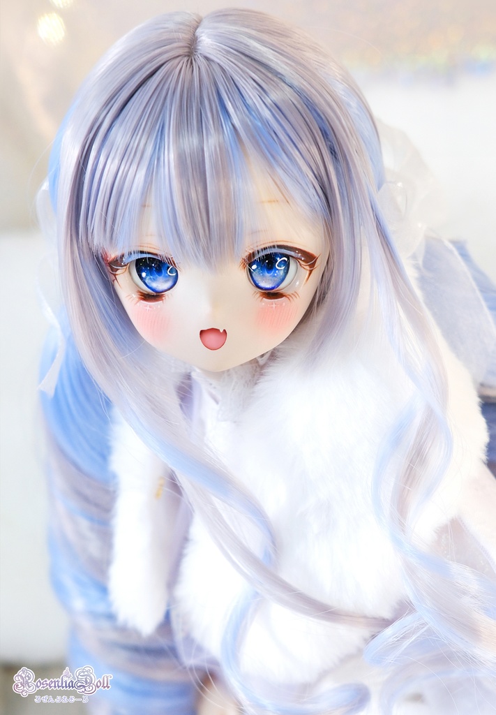 【8~9インチ】ドールウィッグ 「ぐるぐるツインリボン」