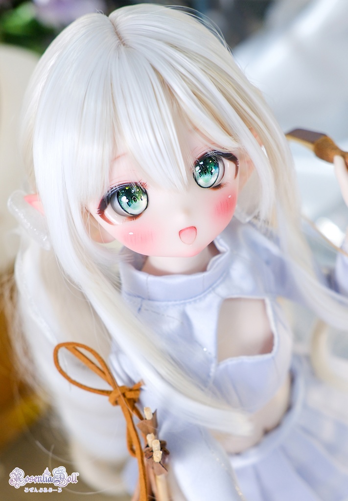 【8~9インチ】ドールウィッグ 「ぐるぐるツインリボン」