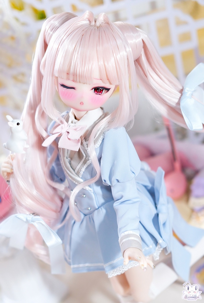 【8~9インチ】 ドールウィッグ「プリンセスツインテール」