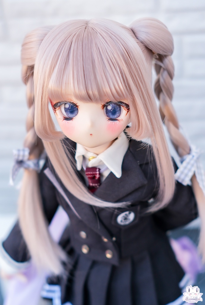 【8~9インチ】ドールウィッグ「ふたつ星のみつあみ」