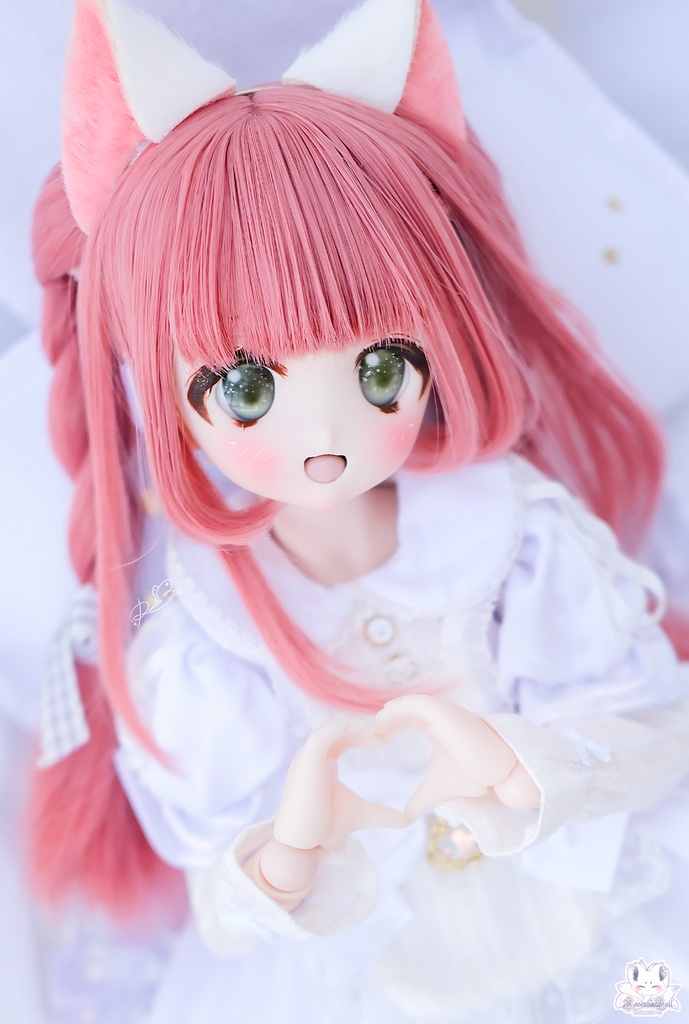 【8~9インチ】ドールウィッグ「ふたつ星のみつあみ」