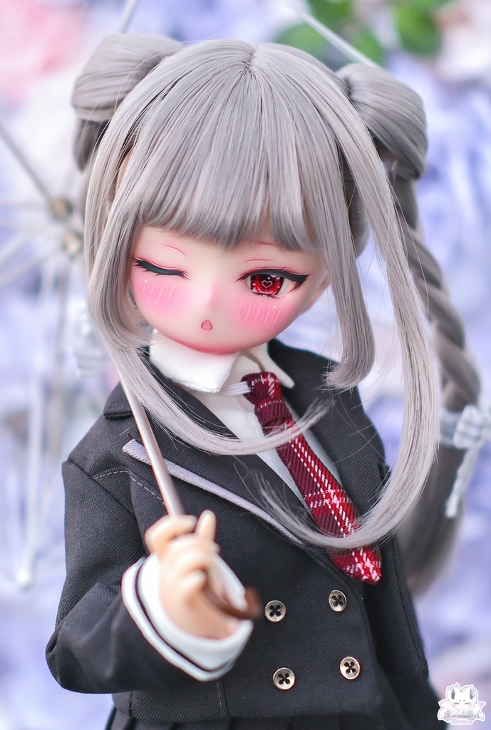 【8~9インチ】ドールウィッグ「ふたつ星のみつあみ」