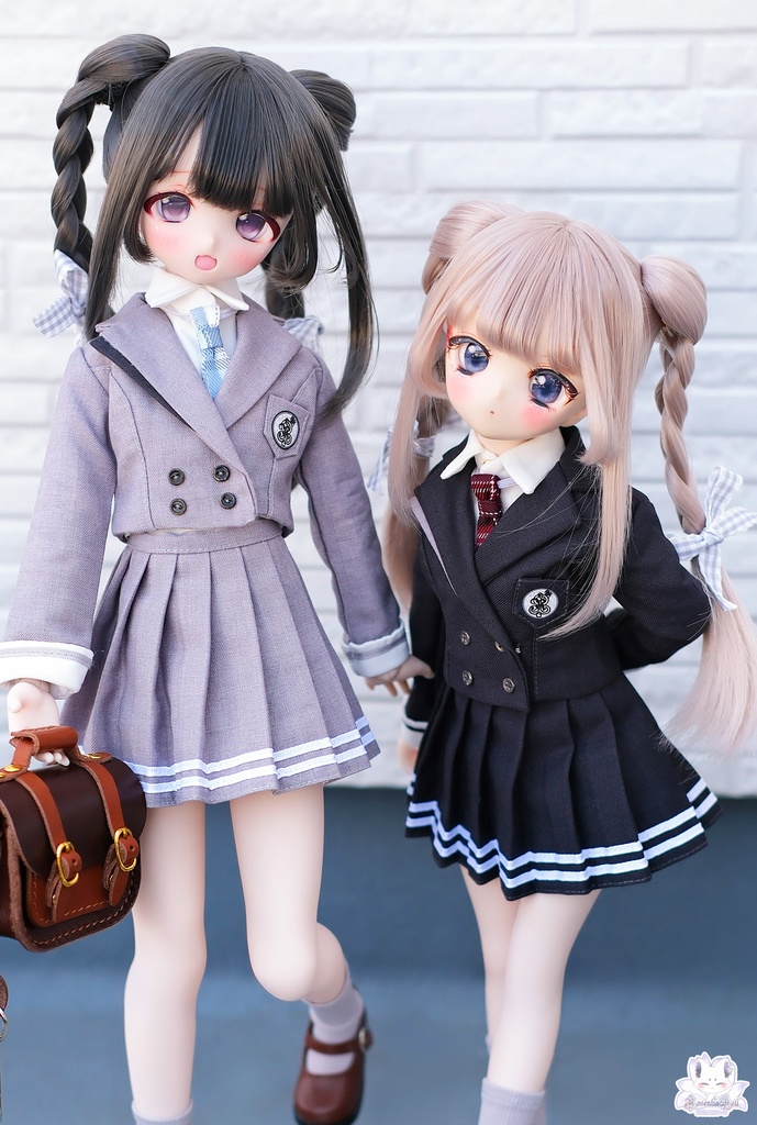 【8~9インチ】ドールウィッグ「ふたつ星のみつあみ」