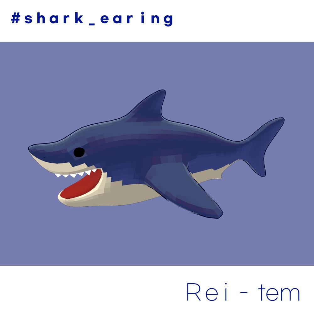 【VRC PB対応】 Shark earring 상어 귀걸이