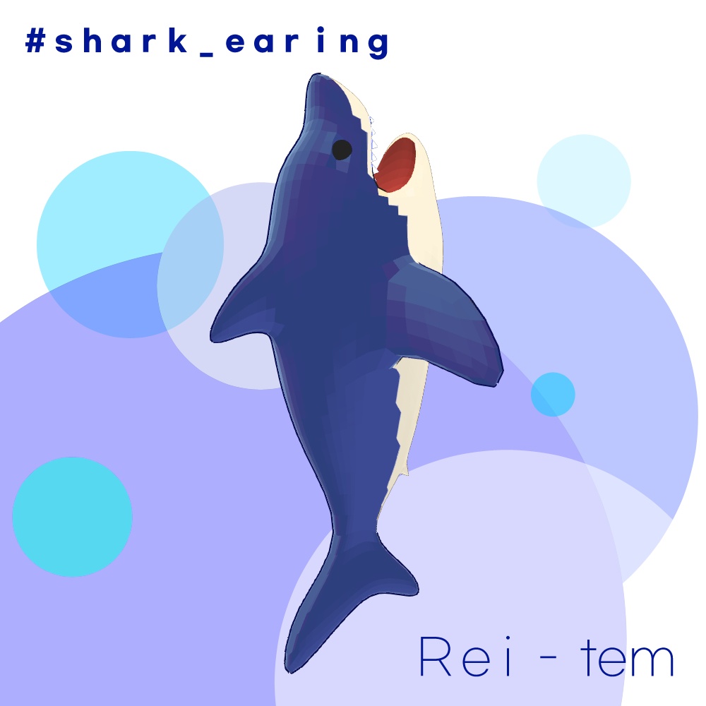 【VRC PB対応】 Shark earring 상어 귀걸이