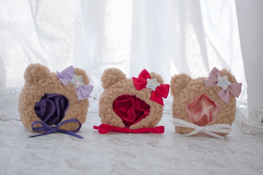 【ぬい用】くまさん頭巾(type-A