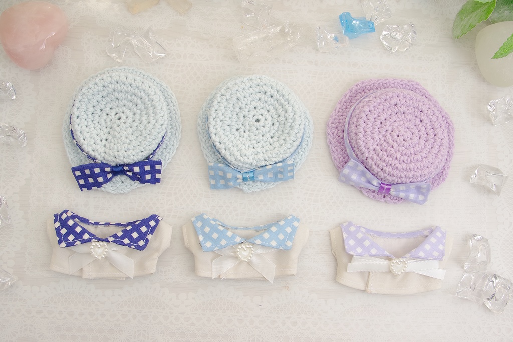 【ぱぺっと用】チェックセーラー服set(type-B)