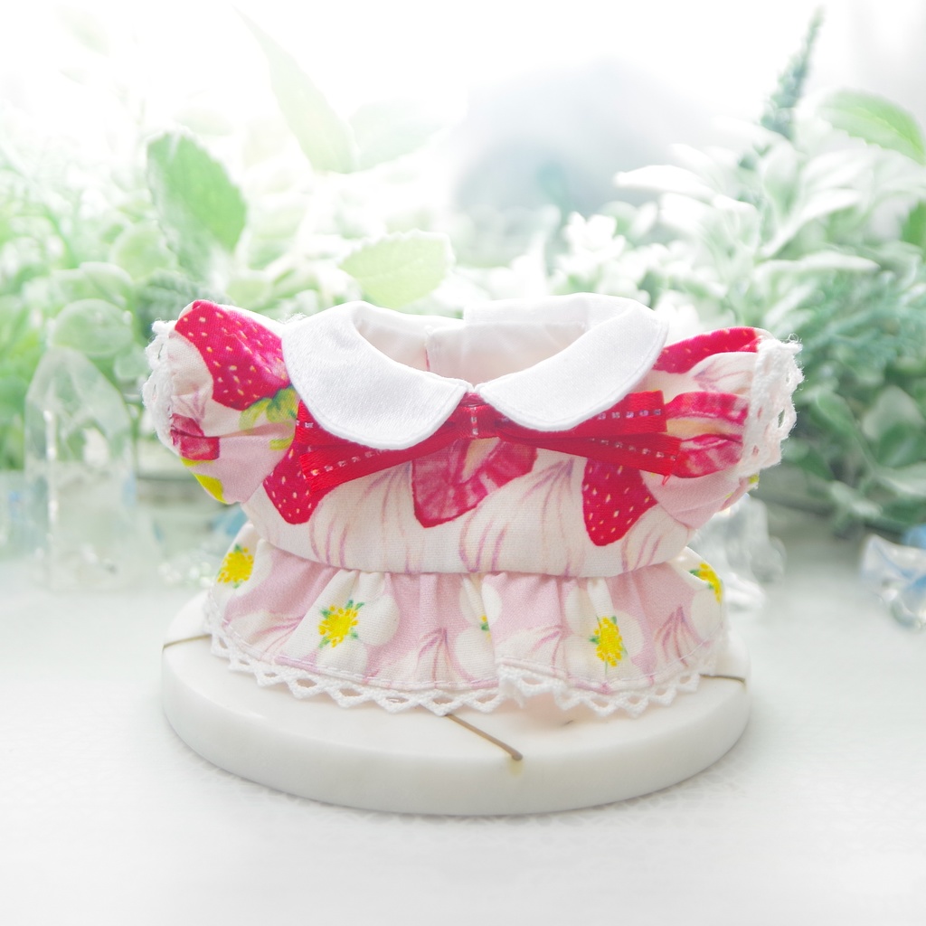 【ぬい用】いちご柄ワンピース
