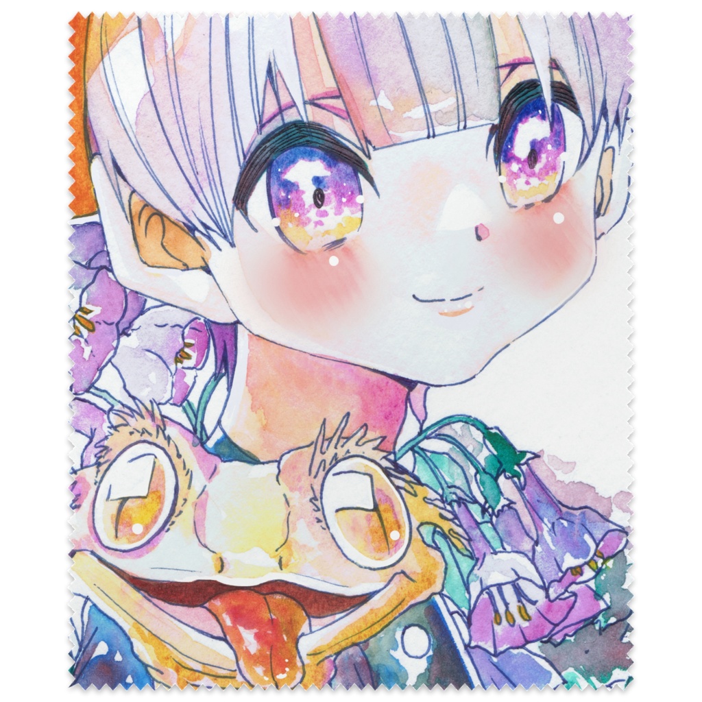 クレステッドゲッコーくんとぼくのベストショット眼鏡ふき