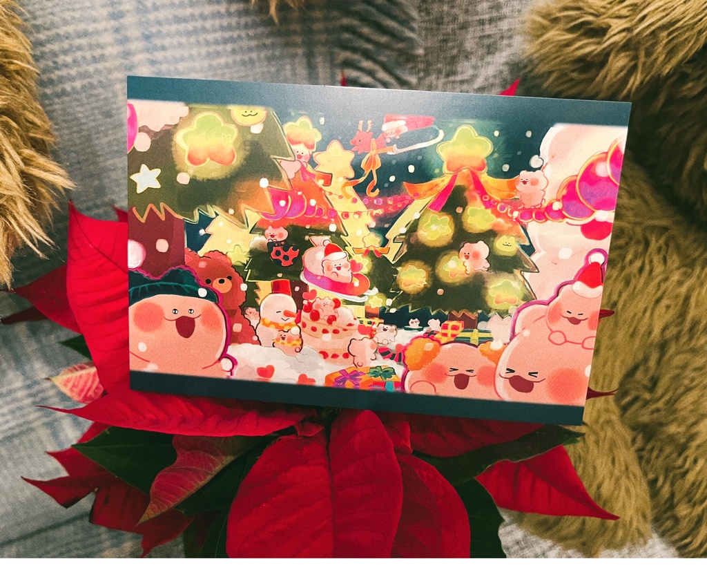 わんこクリスマスポストカード