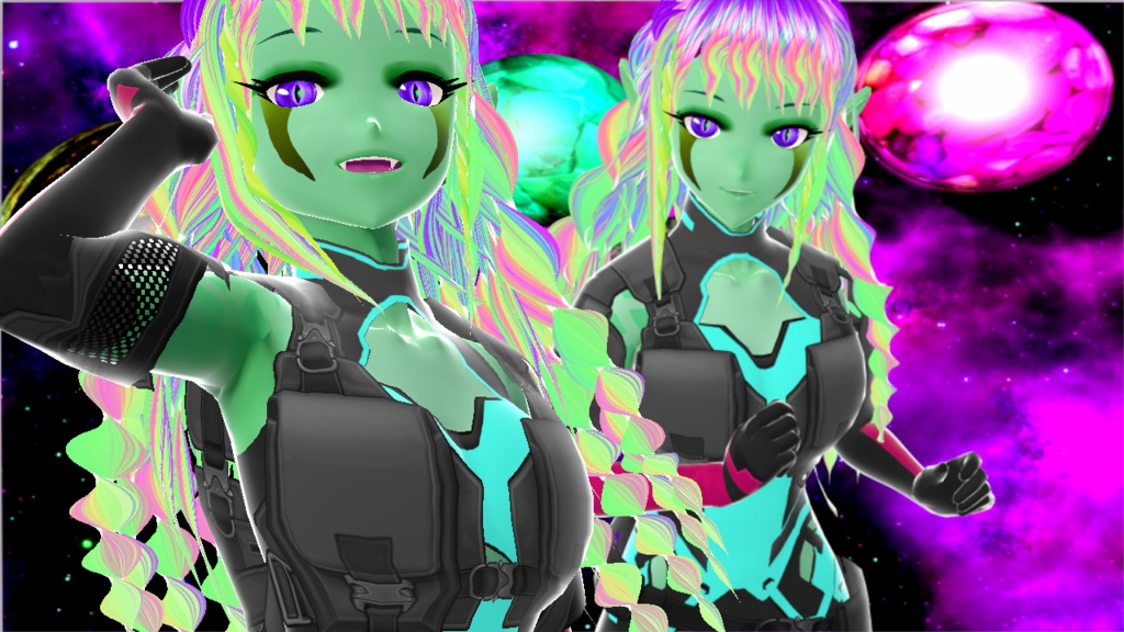HAIR NEON RAINBOW toriel79