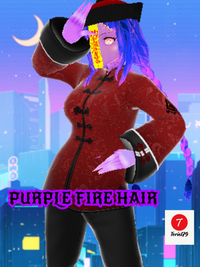 PURPLE FIRE HAIR toriel79
