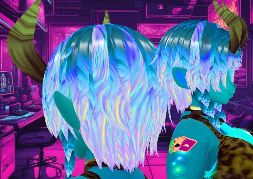 BLUE PRISM HOLGRAM HAIR toriel79