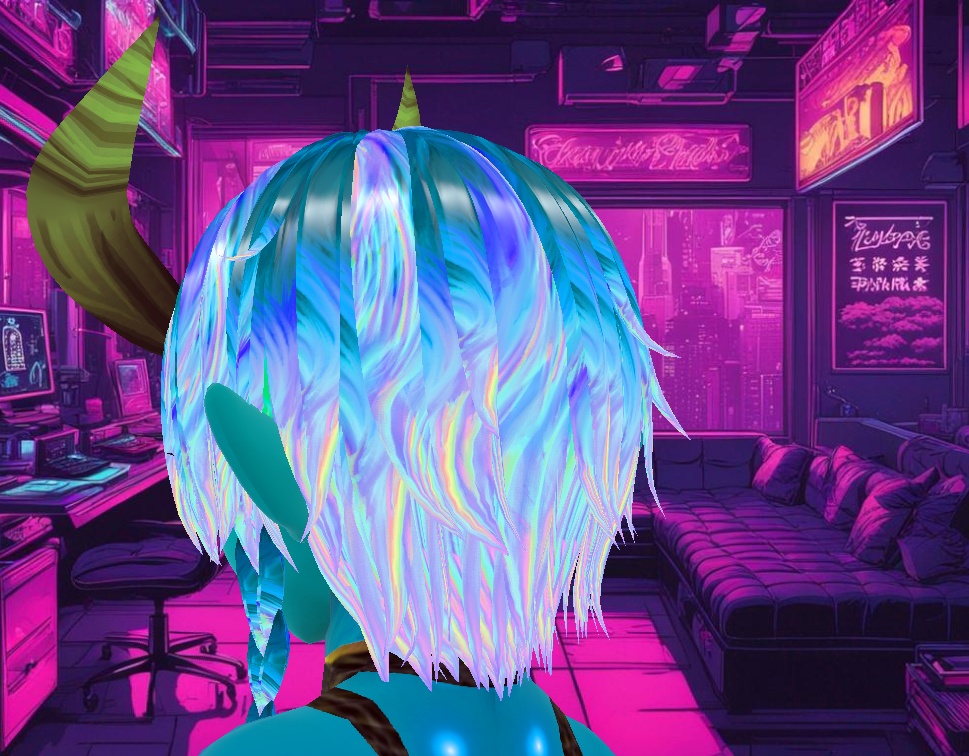 BLUE PRISM HOLGRAM HAIR toriel79
