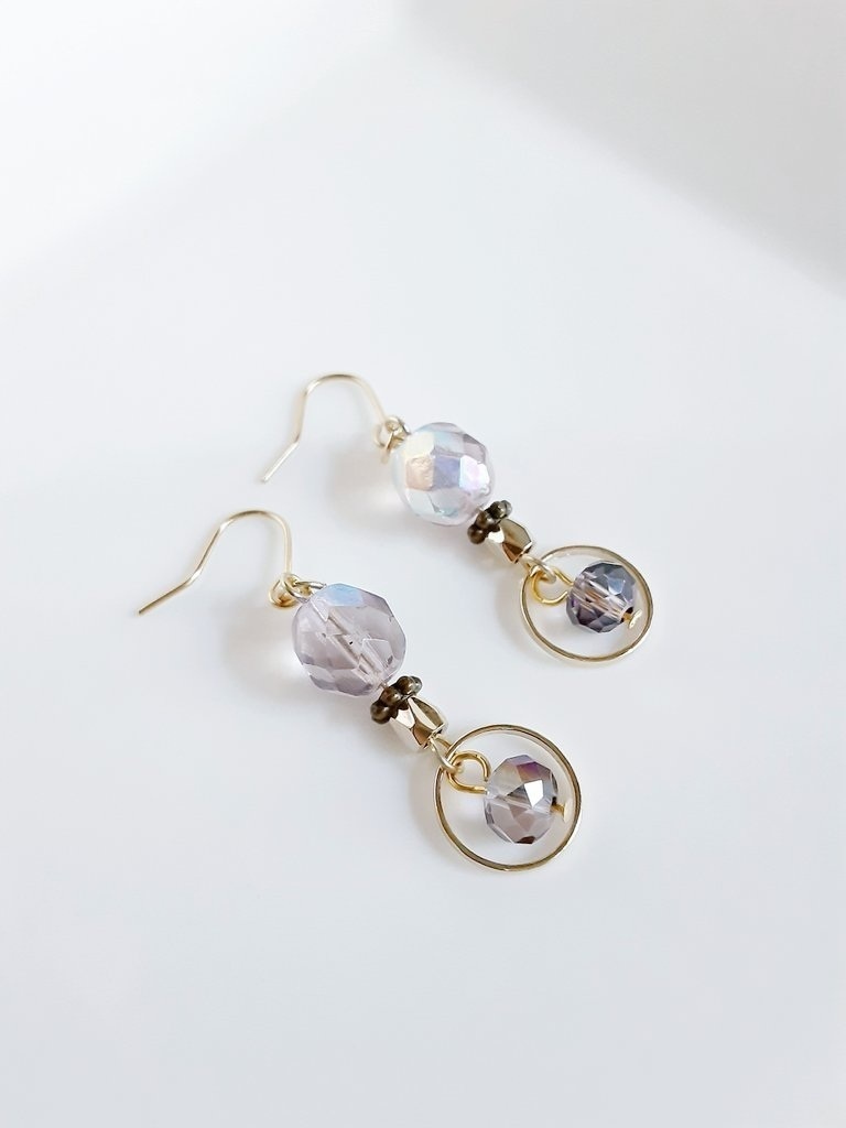 再販③☆ラウンドとライラックカラーのピアス/イヤリング