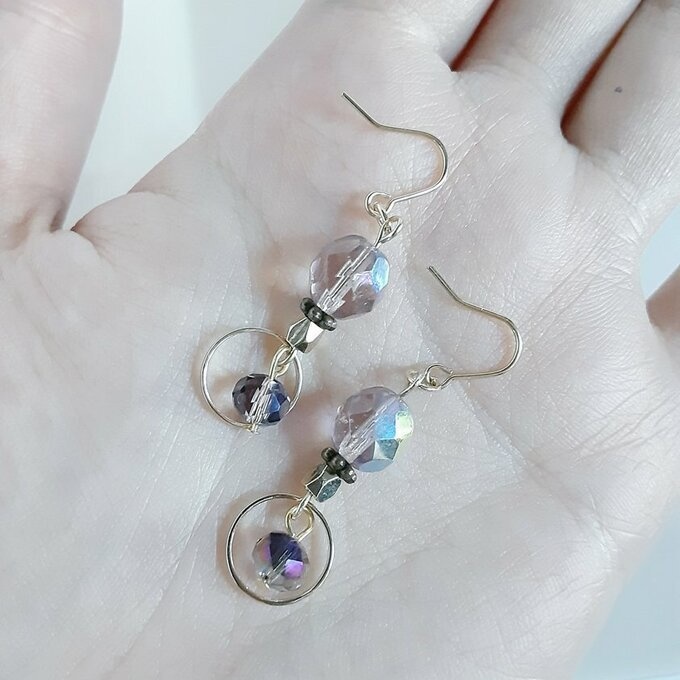 再販③☆ラウンドとライラックカラーのピアス/イヤリング