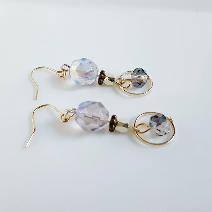 再販③☆ラウンドとライラックカラーのピアス/イヤリング