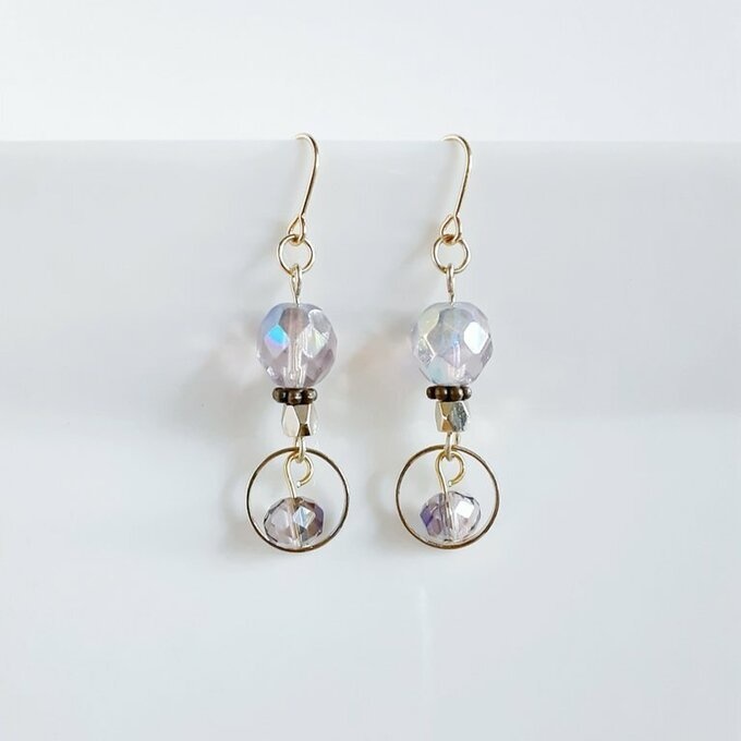 再販③☆ラウンドとライラックカラーのピアス/イヤリング