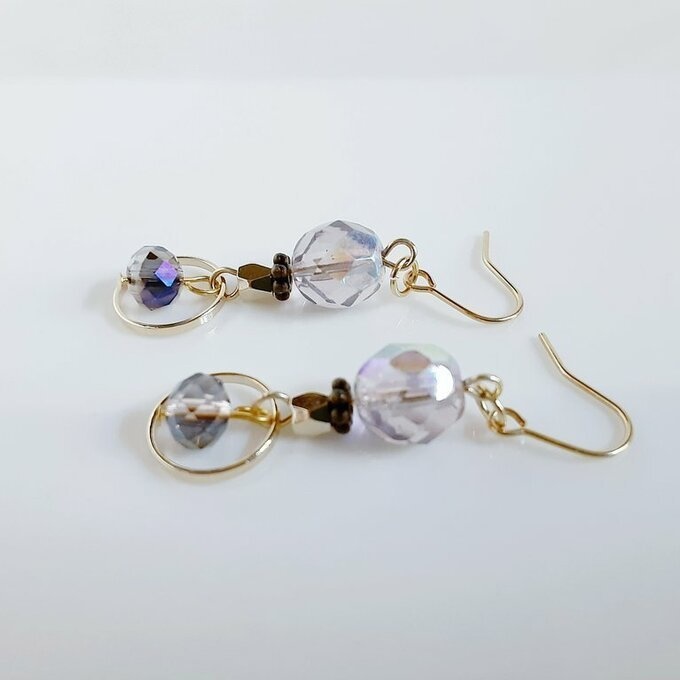 再販③☆ラウンドとライラックカラーのピアス/イヤリング