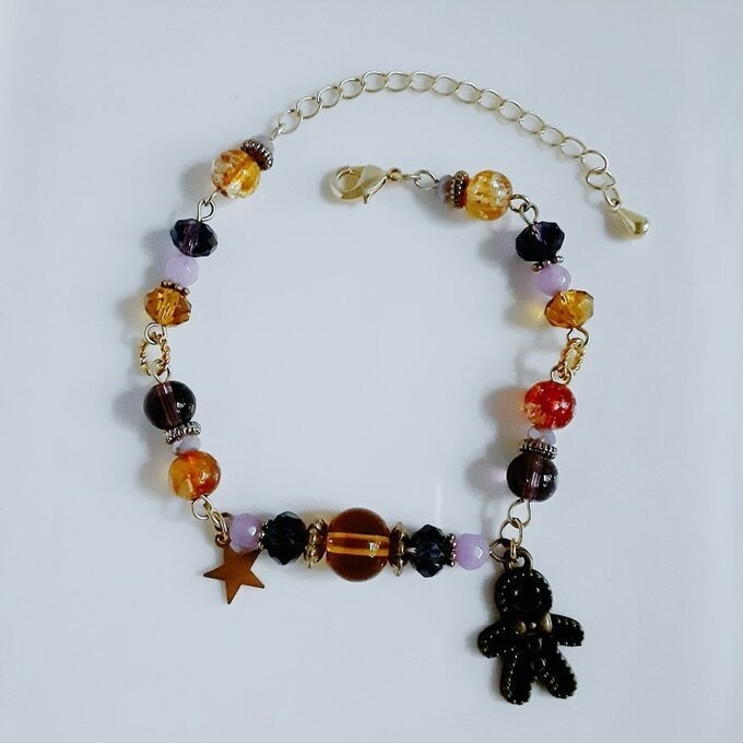 10%オフ☆ハロウィンブレスレット?(トパーズ×バイオレット)