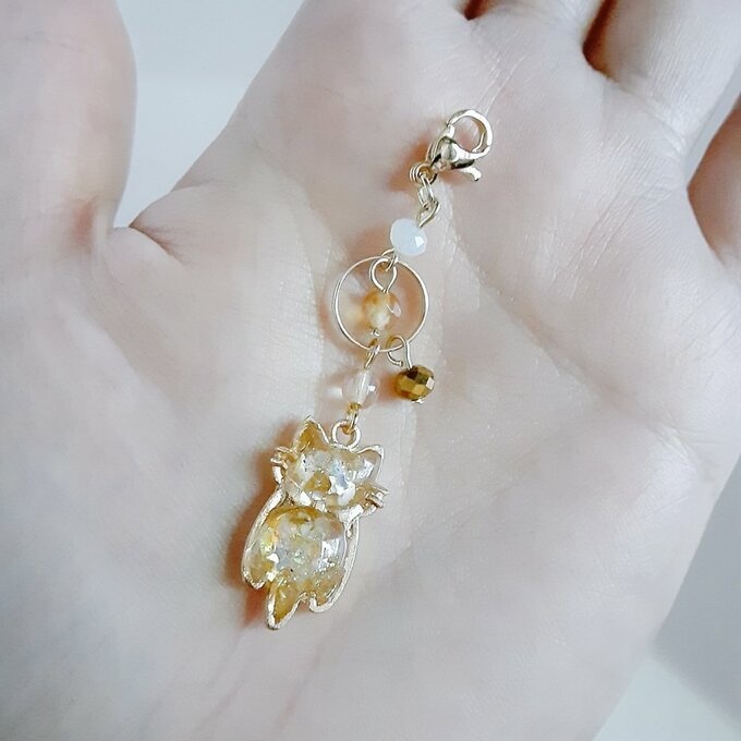 黄昏トパーズゴールドカラーの子猫ちゃんのマスクチャーム/アクセサリー