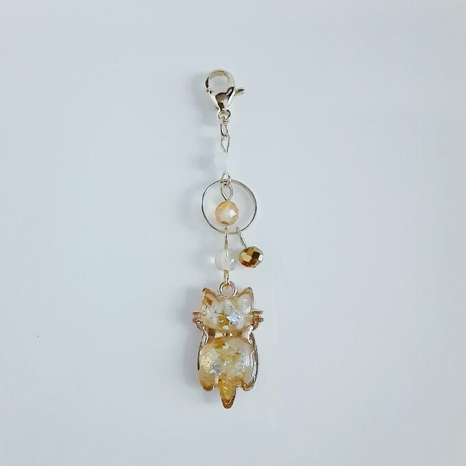 黄昏トパーズゴールドカラーの子猫ちゃんのマスクチャーム/アクセサリー