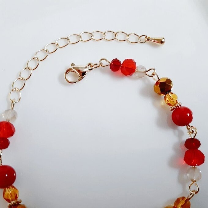 スクエア付き☆秋の紅葉カラーのブレスレット