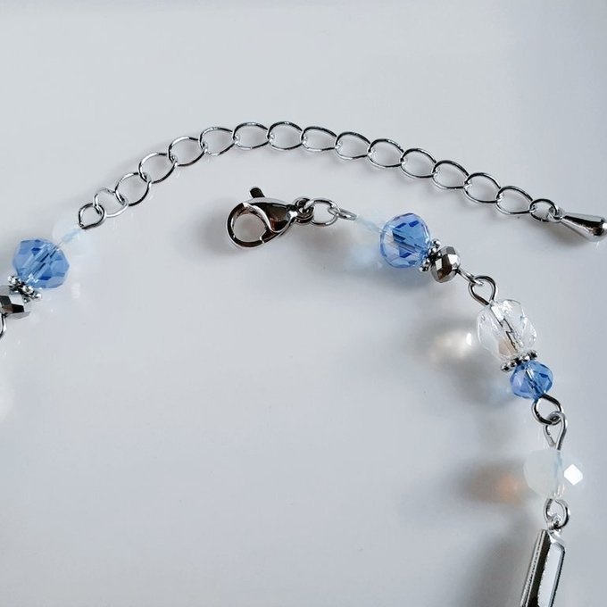 アクリルフレームストーンが素敵なお洒落ブレスレット(クリアアクアブルー)