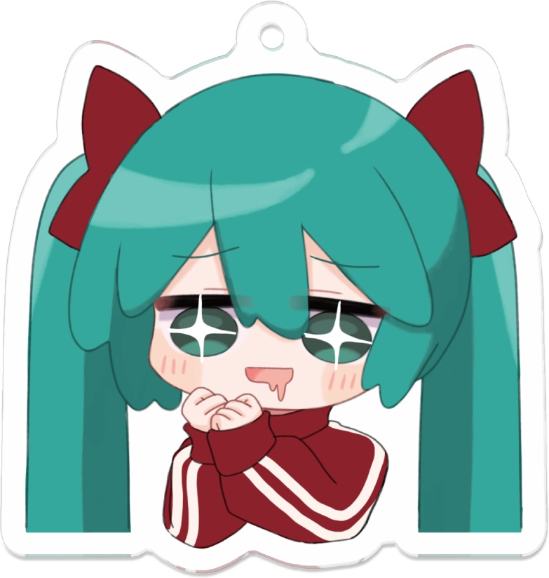 食いしん坊ジャージミクアクキー (50 x 50 mm)