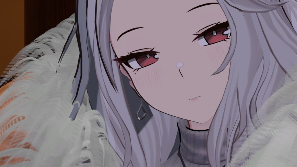 [VRChat用]シルバーピアス Silver Earring