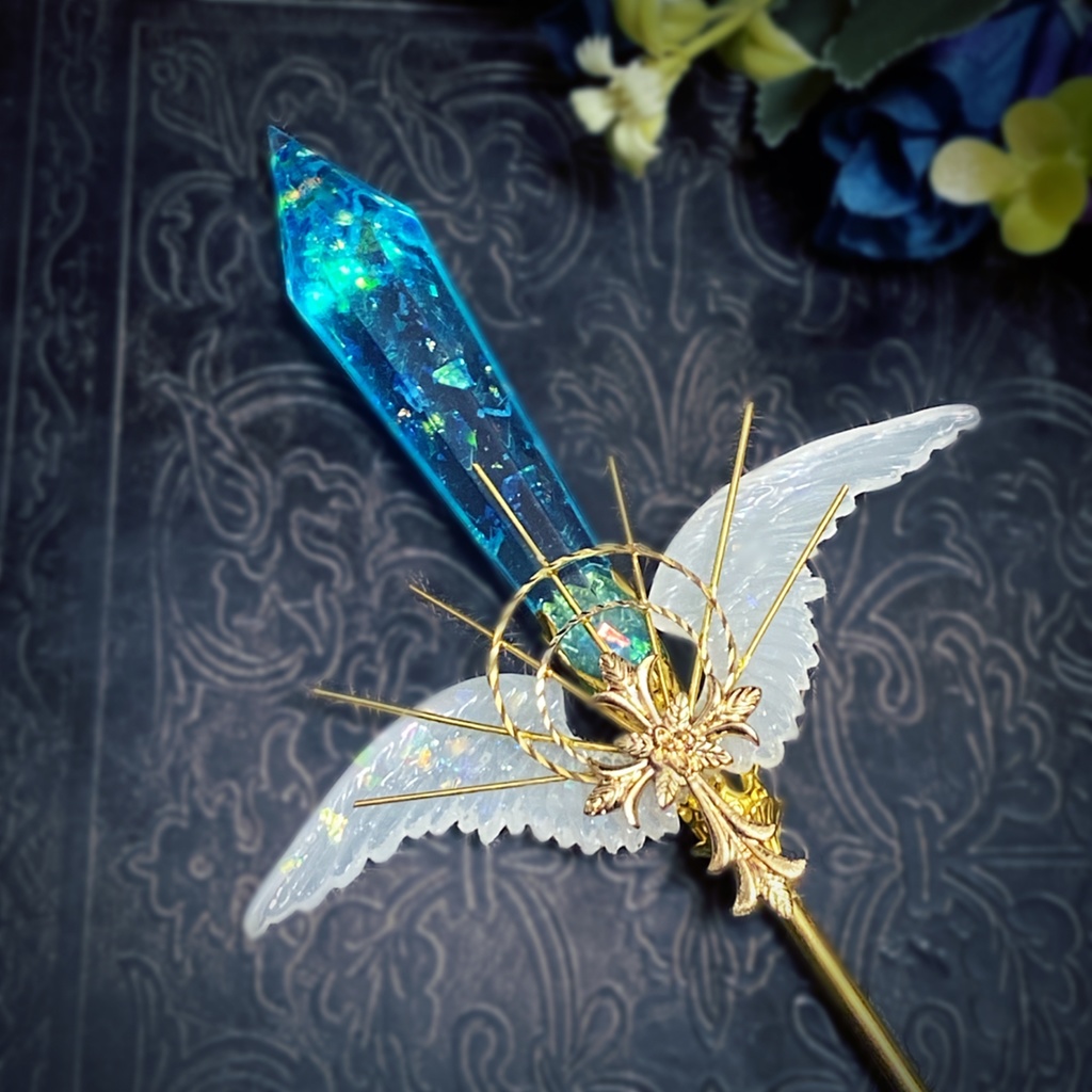 【月水晶の魔法杖】～白水晶～かんざし＊ハンドメイドアクセサリー