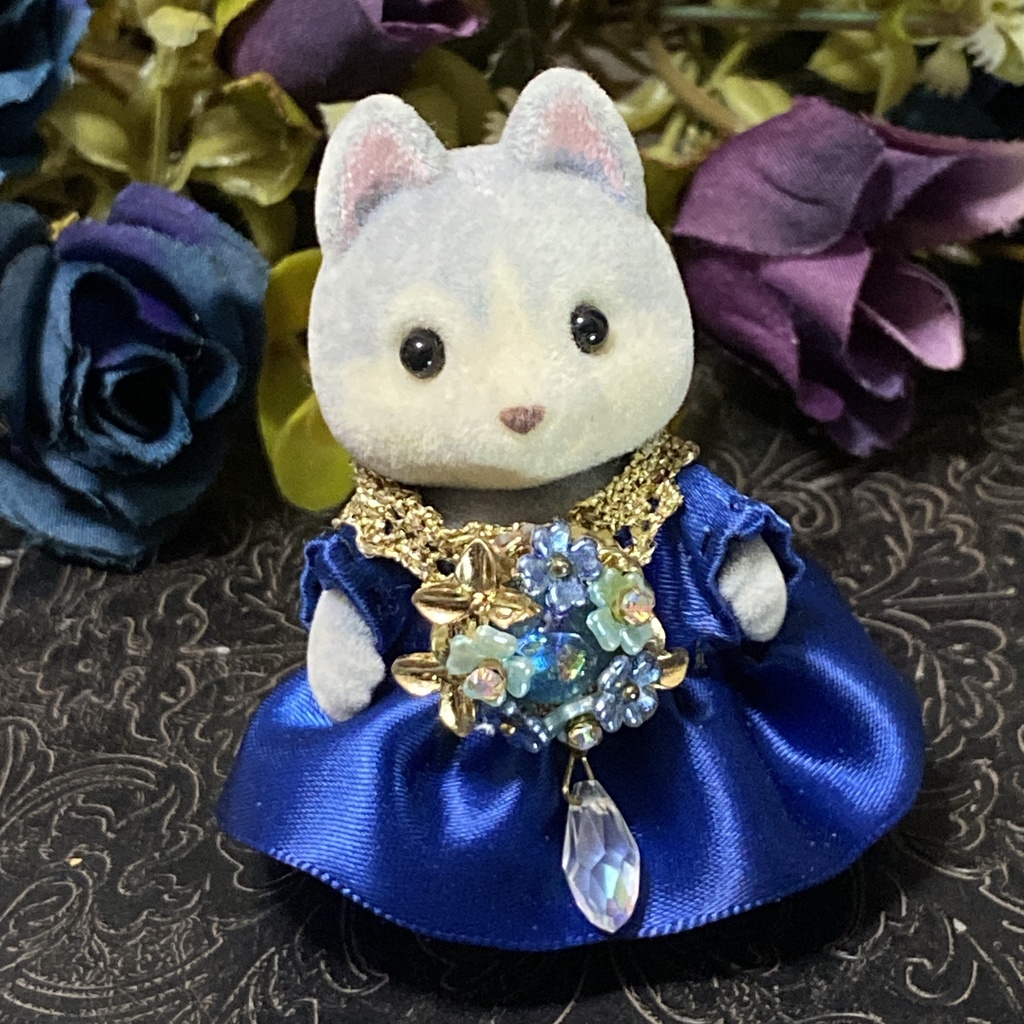 ブローチ 紫陽花 紫系 ぬぎ