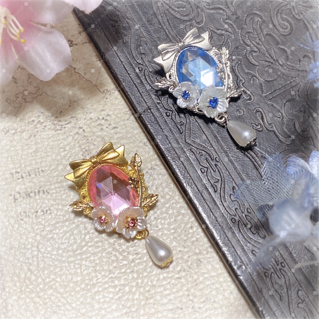 ブローチ　桜(リボン)