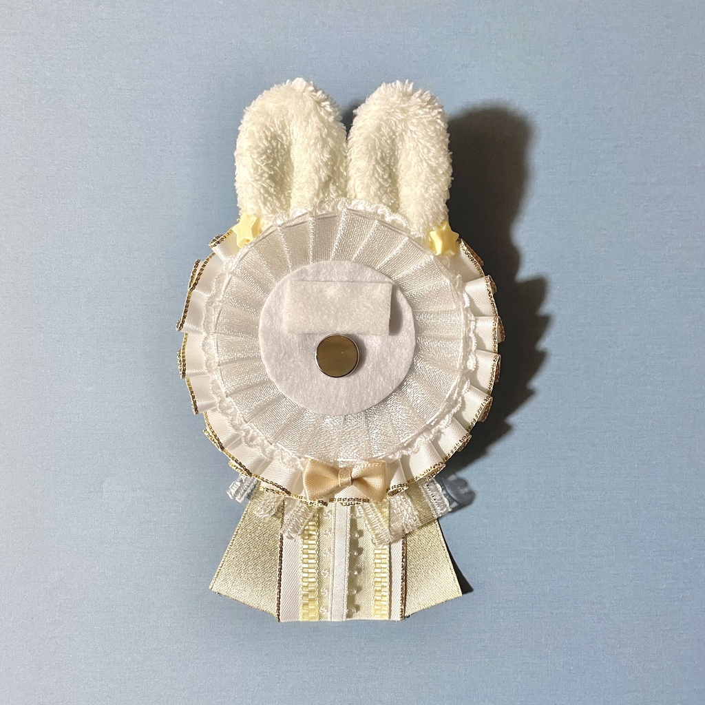 うさ耳付きロゼット(白)