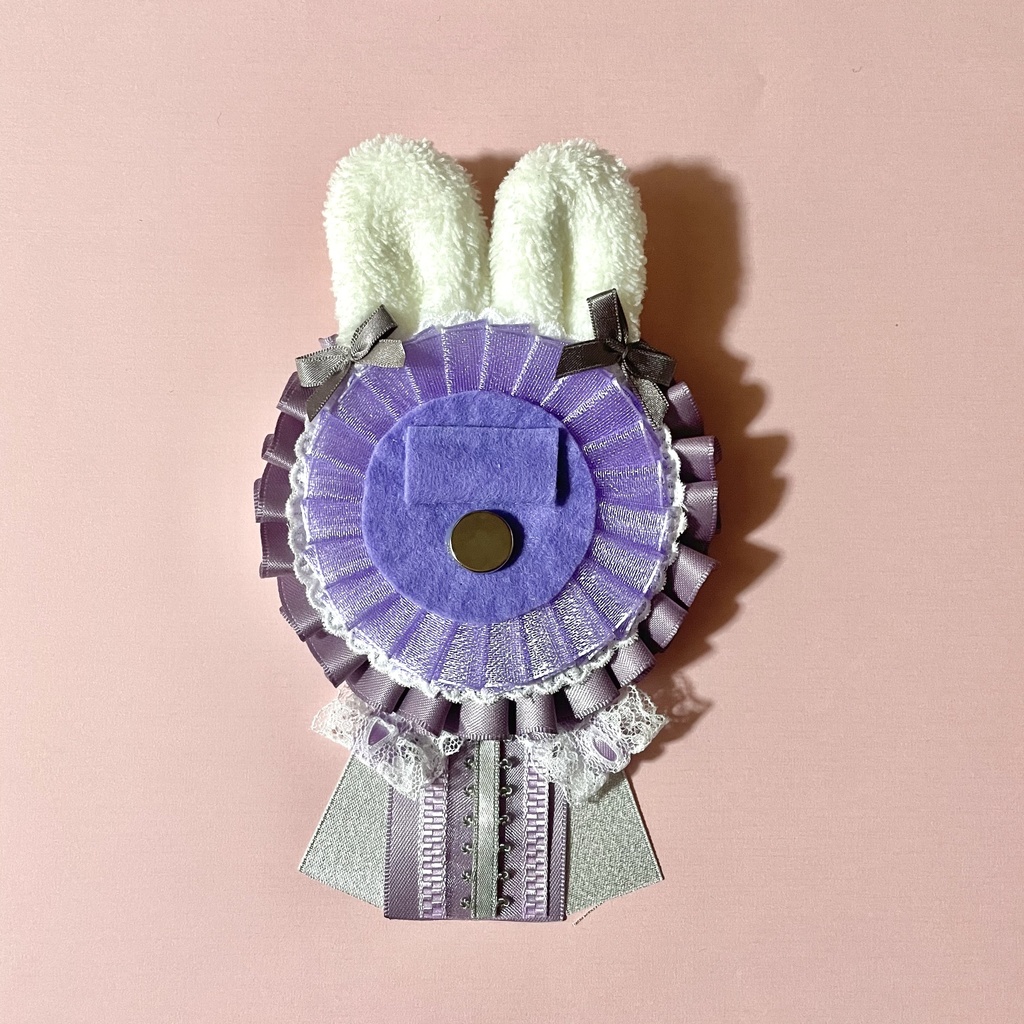 うさ耳付きロゼット(パープル)