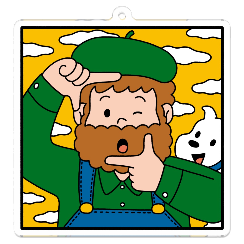 絵描きと犬のキーホルダー