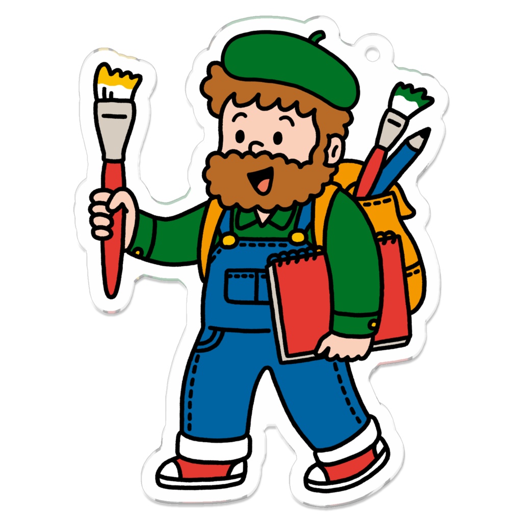 絵描きが絵を描きに行くキーホルダー
