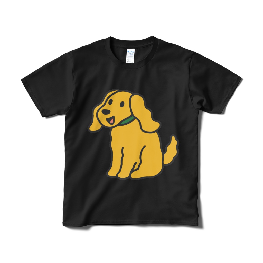 絵描きの実家の犬の黒いTシャツ