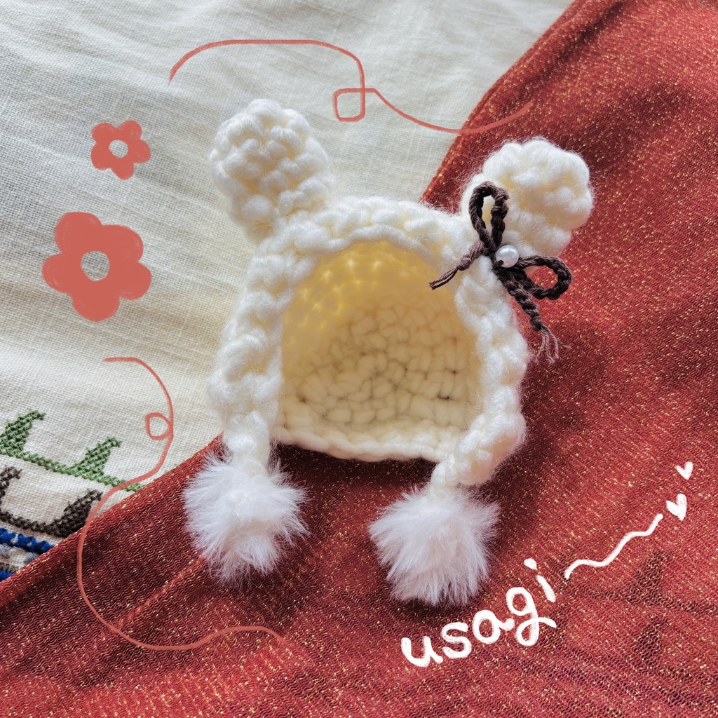 ぬいぐるみ用うさ耳帽子