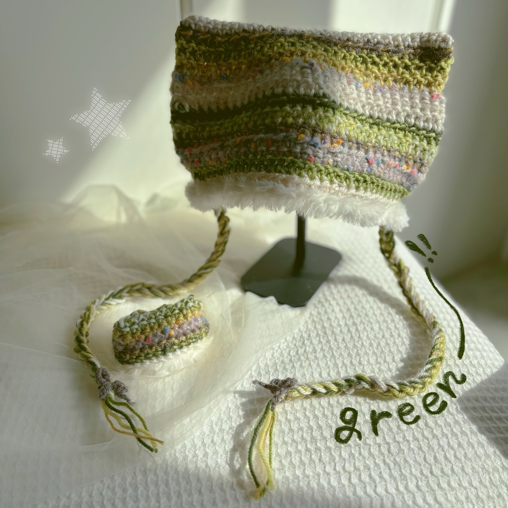 猫耳ニット帽【green】