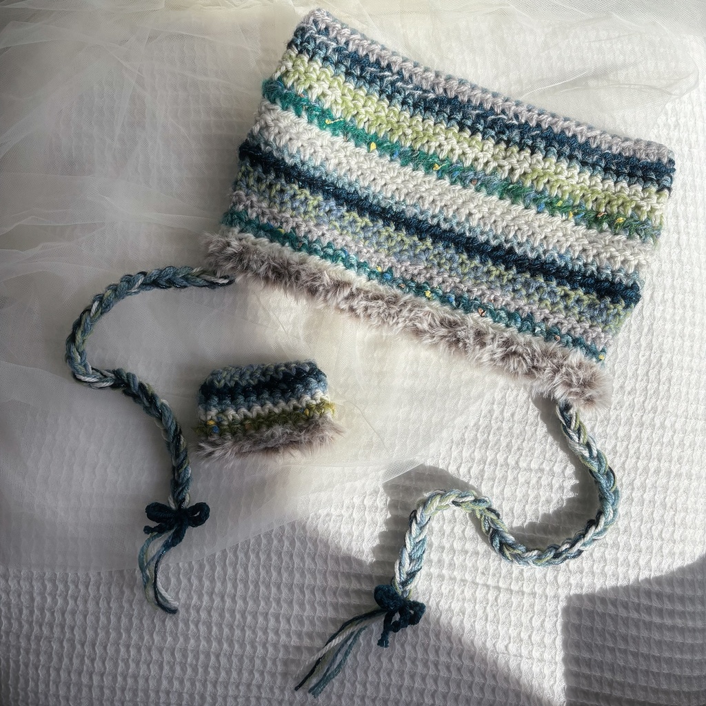 猫耳ニット帽【blue】