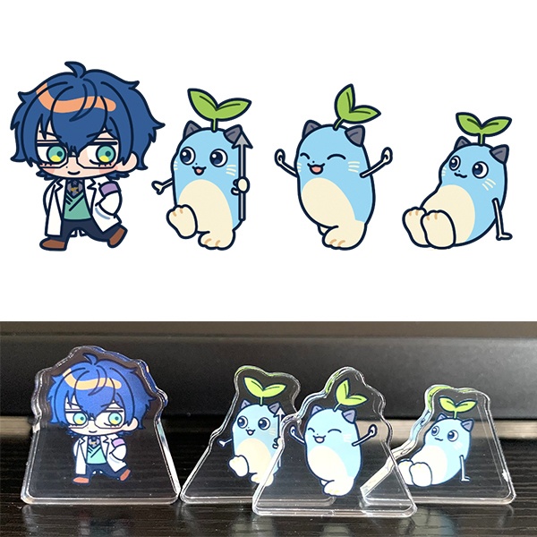 自立型レオスとまめねこアクリルスタンド