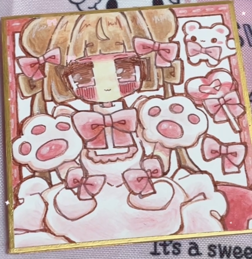 イラスト原画 ミニ色紙 75×75mm