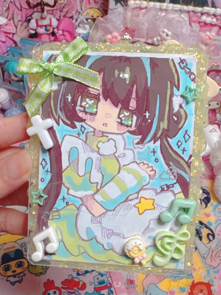 イラスト原画入り トレカケースデコ ♡