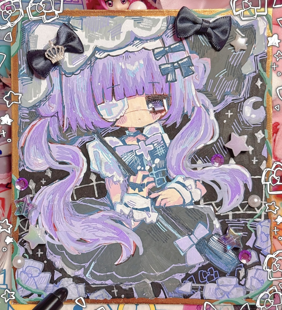 イラスト色紙原画 